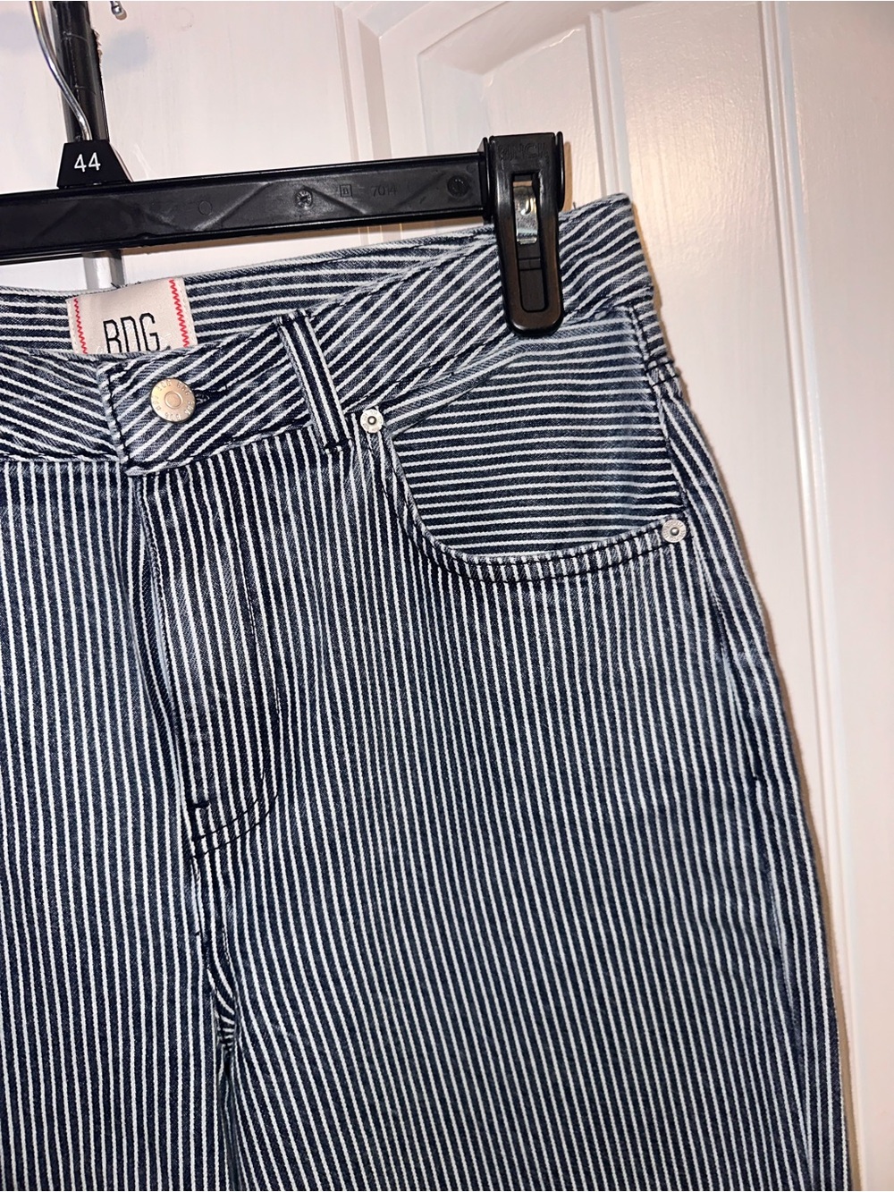 BDG Size 29 Women's High-Rise Wide Leg Jeans in Blue & White Stripe - Picture 4 of 13